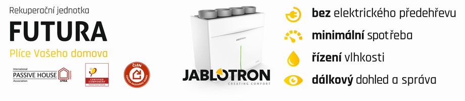 Montáž rekuperačních jednotek Jablotron Futura pro Liberec, Jablonec, Tanvald a okolí